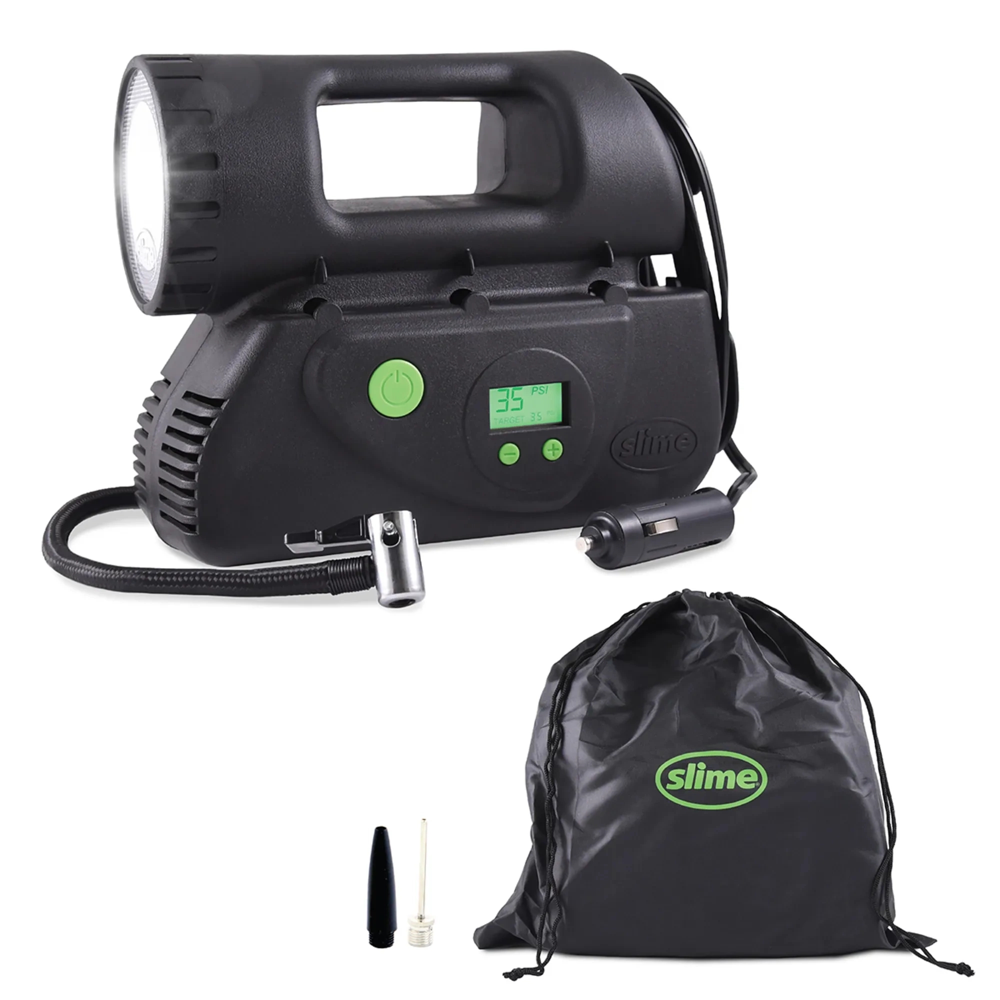Kompresor z diodą LED / cyfrowa pompka do opon Slime Deluxe 12V