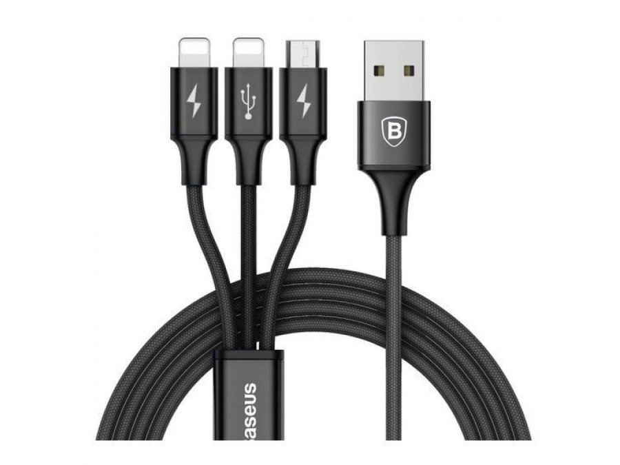 Фото - Кабель BASEUS Kabel USB na 2x lightning 1x micro-USB  3w1 Rapid Series 