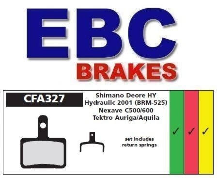 Klocki hamulcowe rowerowe EBC (spiekane) – Shimano Deore BR-M515-BR-M525, NEXAVE C500-C600, TEKTRO AURIGA