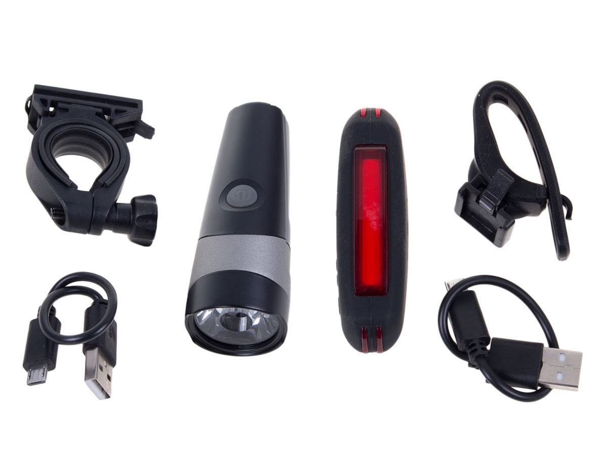 Zestaw lamp Verso przód XC-222A USB 6 WAT LED ,500 Lm tylna XC-181R USB /COB LED/ 25 Lm