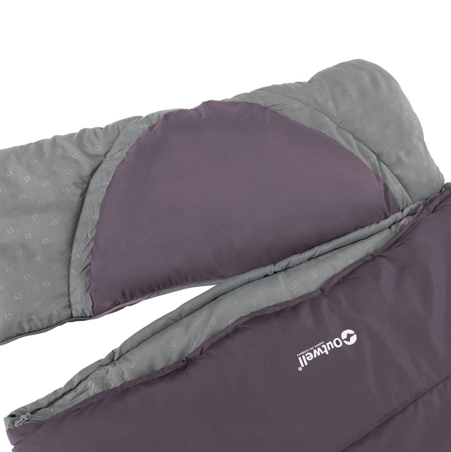 Śpiwór syntetyczny Outwell Contour (190 cm) – Lewy dark purple/grey