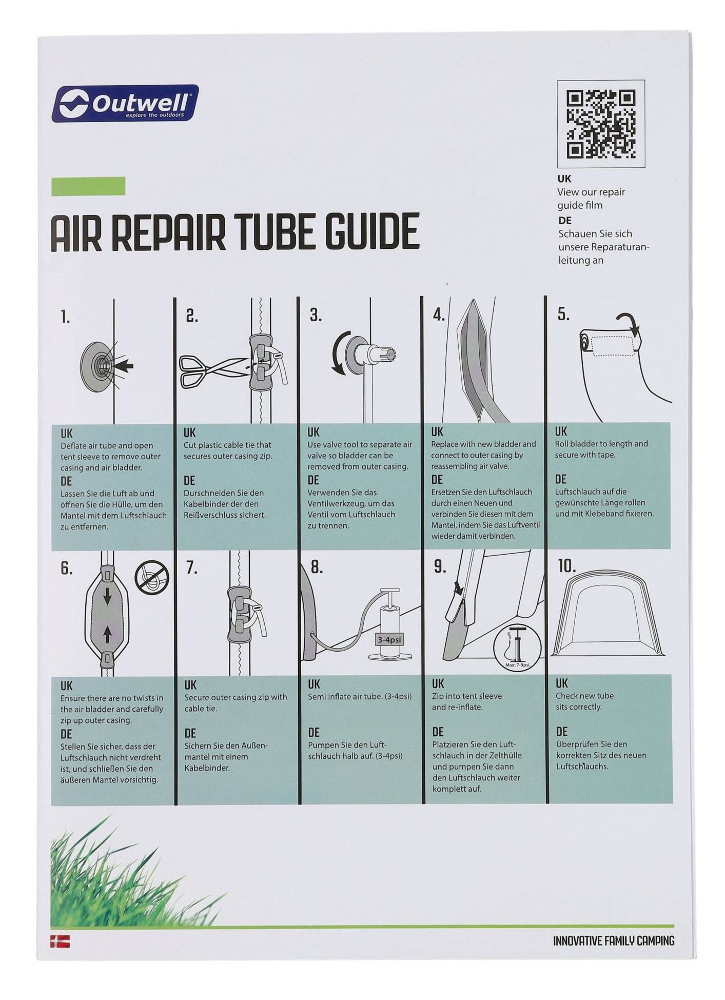 Zestaw naprawczy Outwell Air Repair Tube – Red D