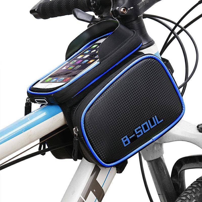 Sakwa rowerowa na ramę B-SOUL BKB014 czarno-zielona