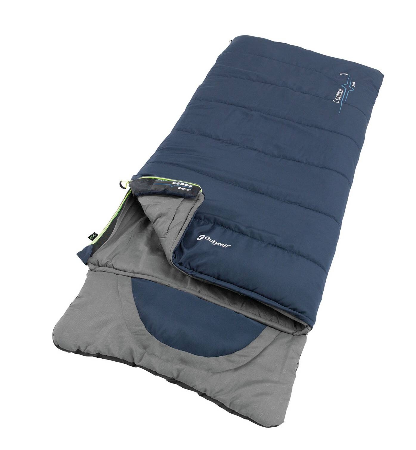 Śpiwór dla dziecka Outwell Contour Junior (140 cm) – deep blue/grey