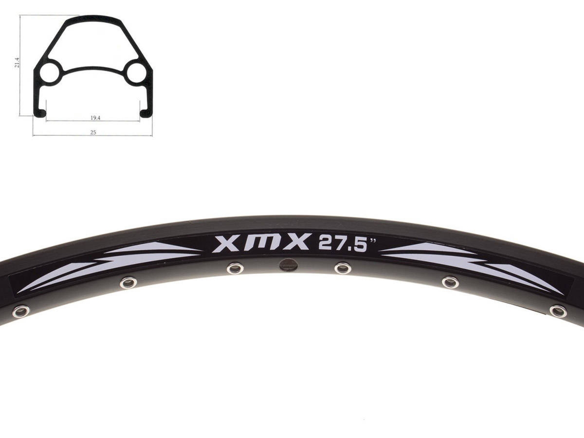 Obręcz aluminiowa XMX 27,5″ DISC YKL-D23 36-otworów czarna nitowana