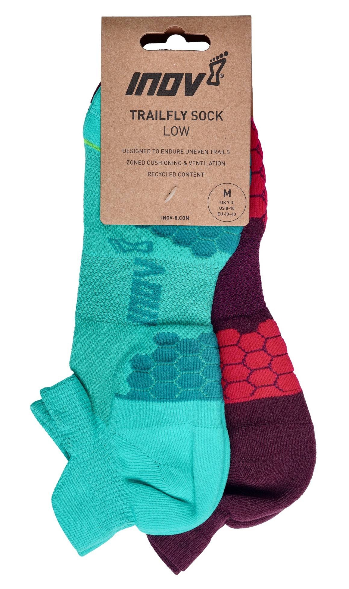 Skarpety biegowe damskie Inov-8 Trailfly Sock Low – teal/purple