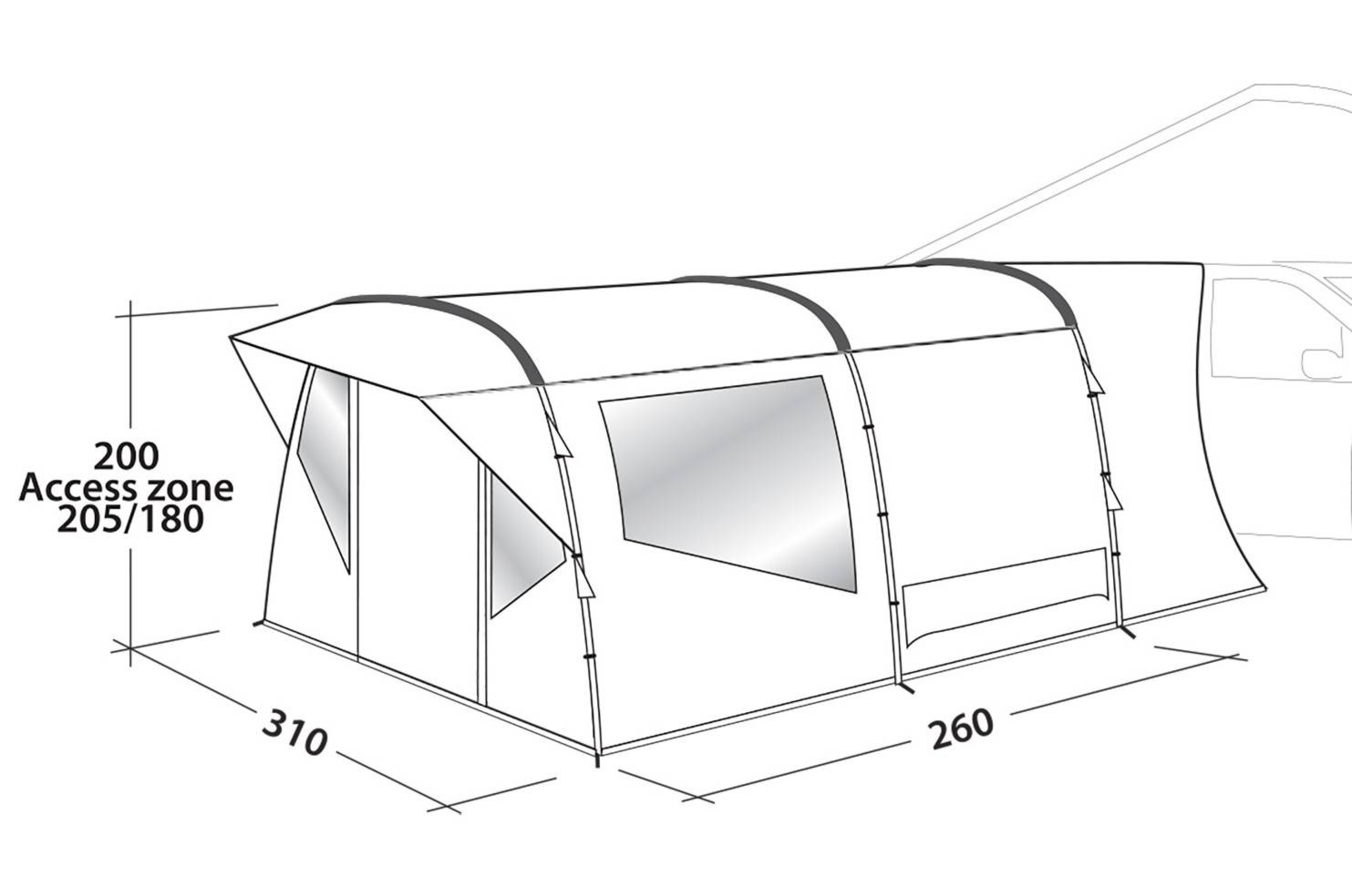 Namiot do kampera Easy Camp Wimberly – grey/dark green