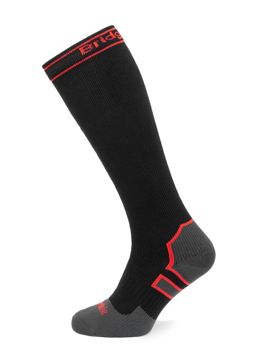 Skarpety wodooszczelne Bridgedale StormSock Heavy Knee – black/red