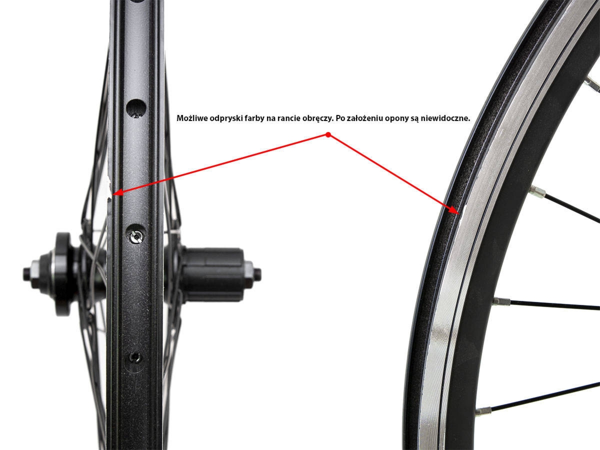 Koło przód XMX 26″ obręcz stożkowa, piasta aluminiowa na łożyskach maszynowych – czarne