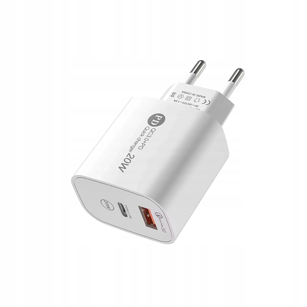 Ładowarka sieciowa A6MaxL 20W USB-A USB-C z kablem USB-C – Lightning 1m – biała