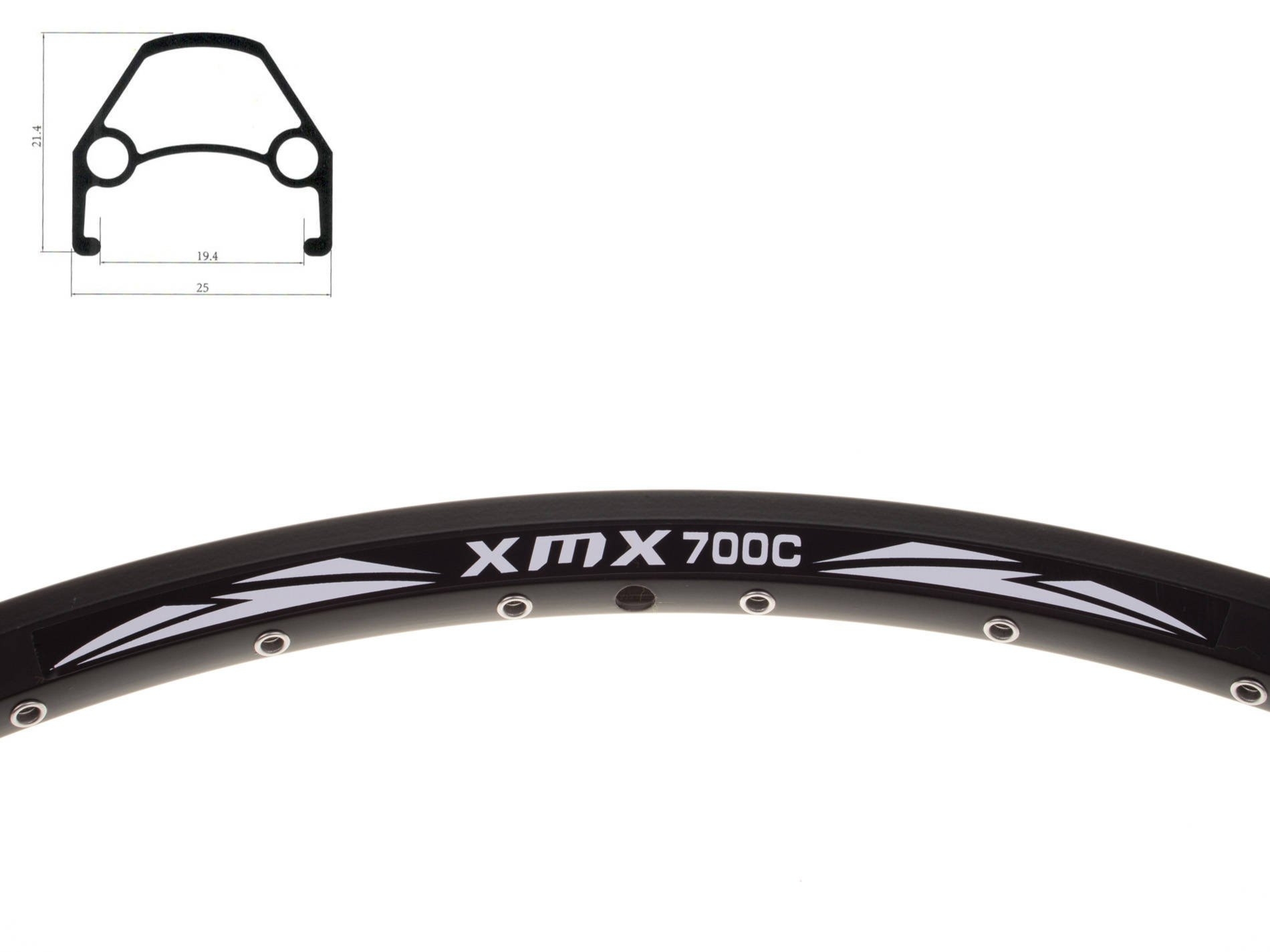 Obręcz XMX 28″-29″ DISC 32-otworów czarna nitowana