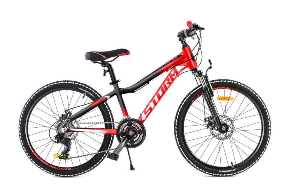 Rower Storm MTB 26″ RACER, hamulec tarczowy przód+tył, rama aluminiowa, czerwony-biało-czarny