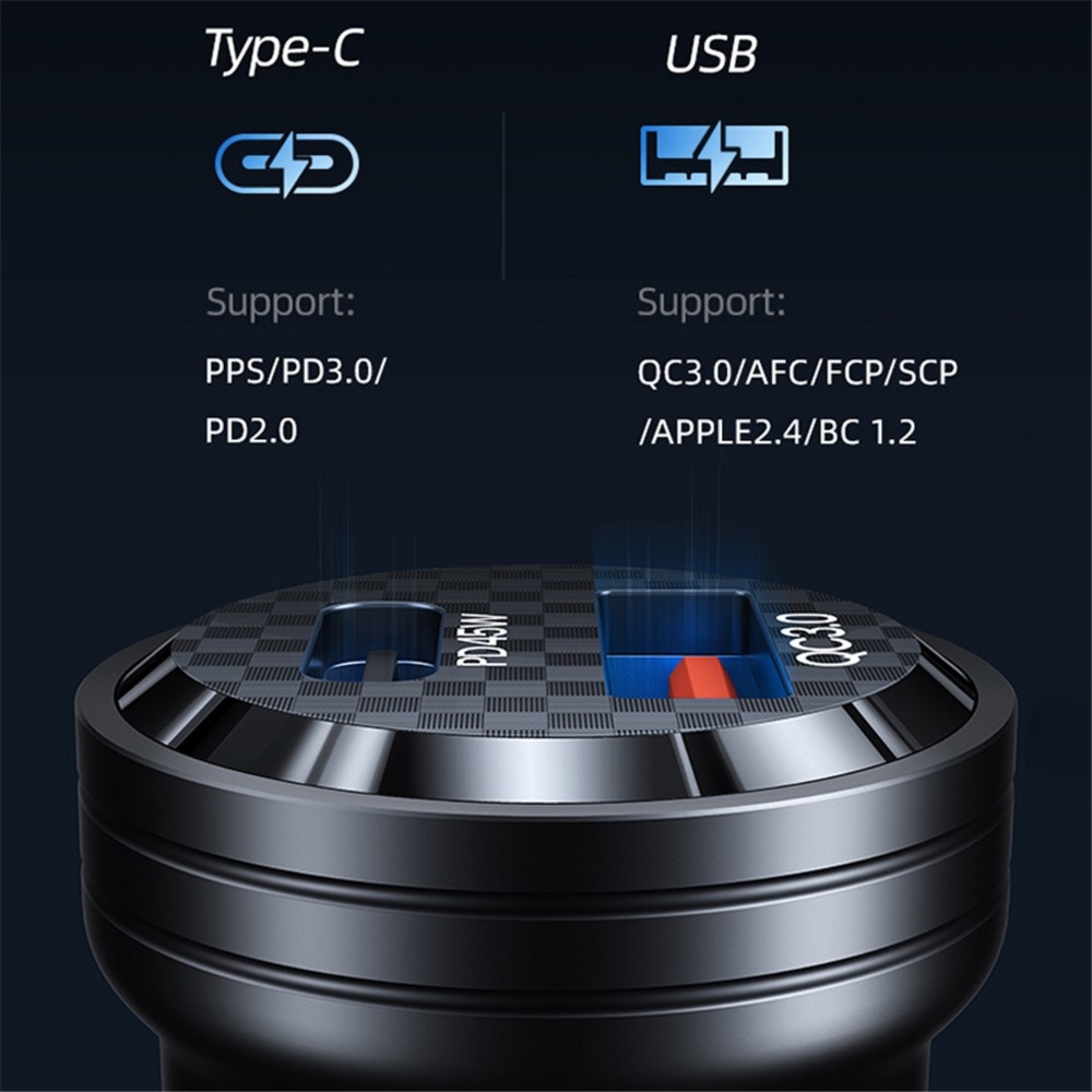 Ładowarka samochodowa USAMS C35 1xUSB-A 1xUSB-C 45W