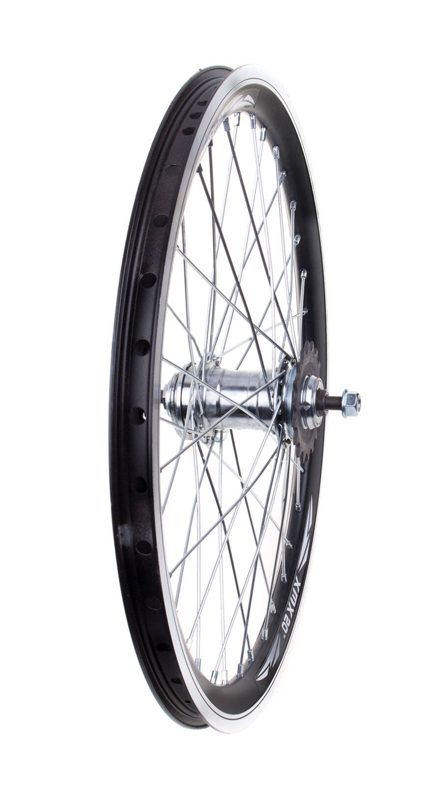 Koło tylne 20″ obręcz stożkowa czarna piasta samohamowna Velosteel