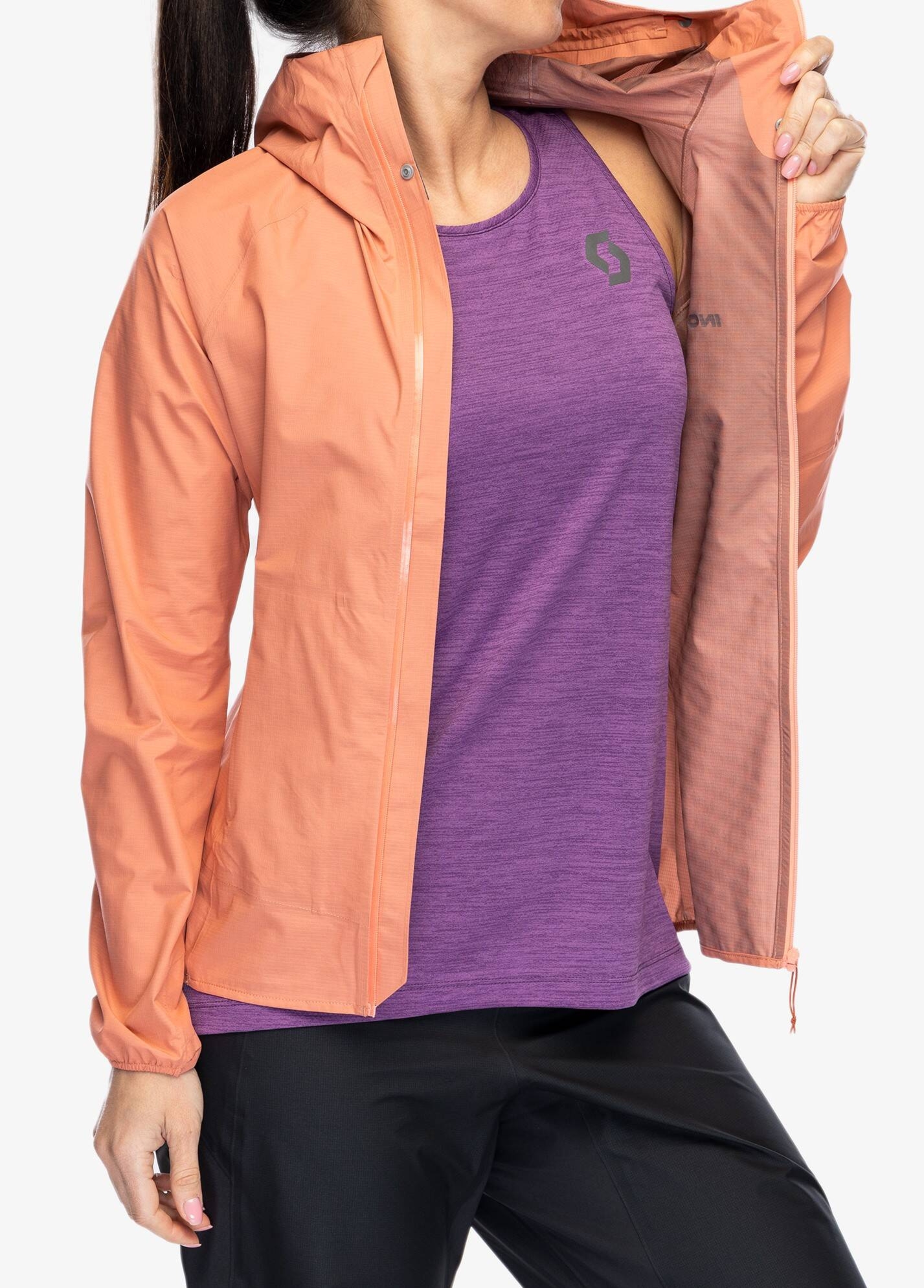 Kurtka do biegania damska Inov-8 Stormshell FZ V2 – coral