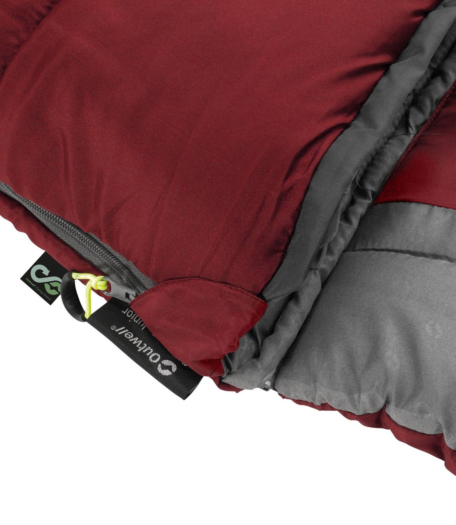 Śpiwór dla dziecka Outwell Contour Junior (140 cm) – red/grey