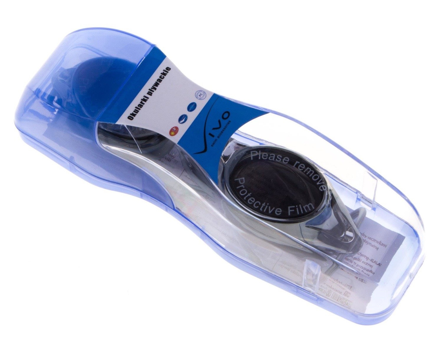 Okulary do pływania Vivo B-0109 – Srebrne, lustrzane