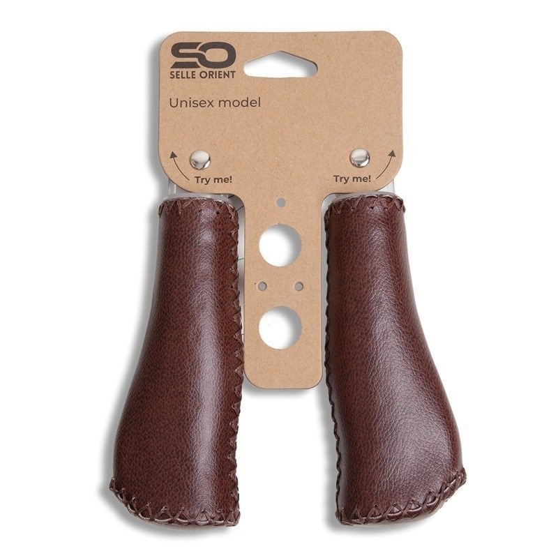 Selle Orient Skórzane Chwyty kierownicy 130 mm brązowe
