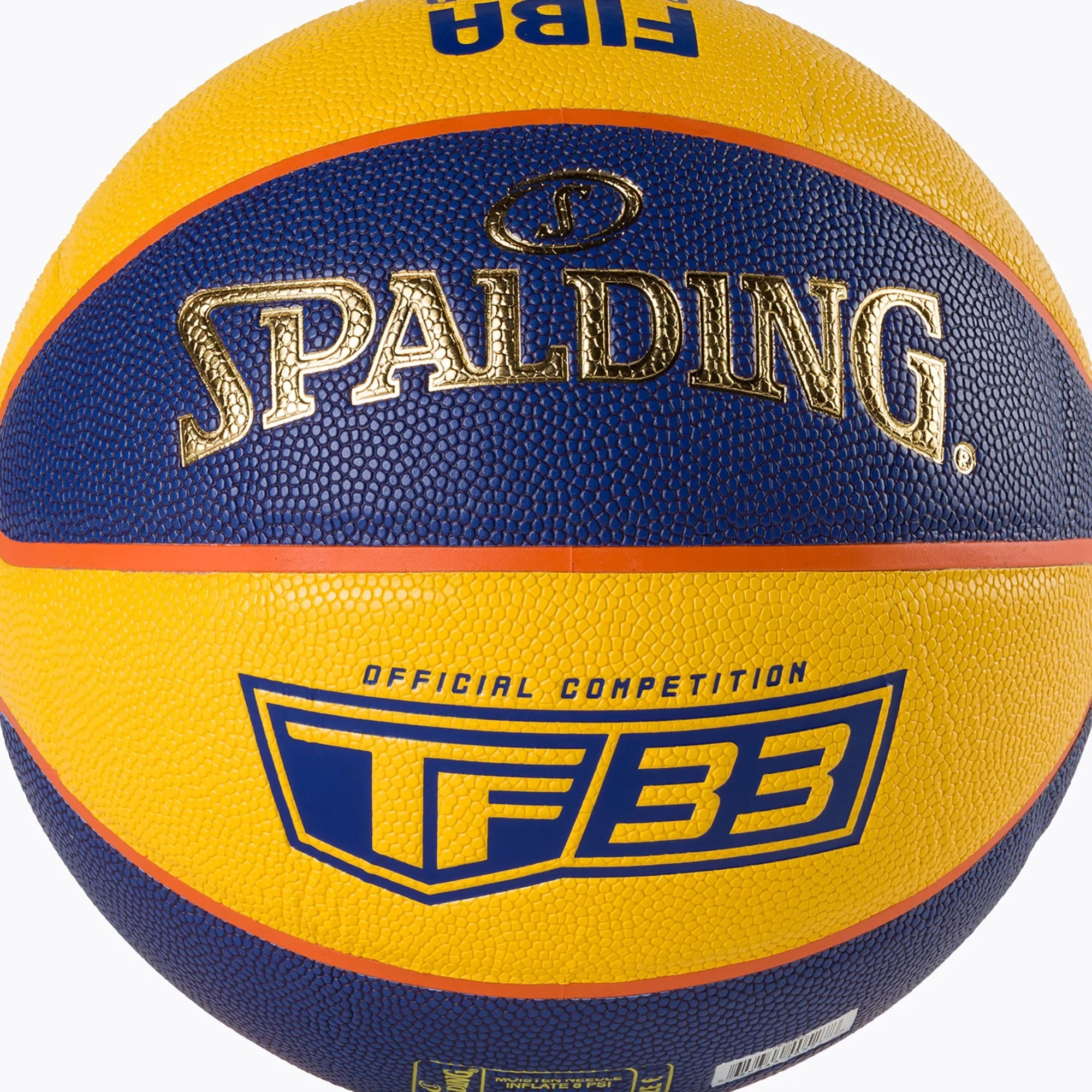 Piłka do koszykówki SPALDING TF-33 OFFICIAL – żółty-niebieski – rozmiar 6, 3×3