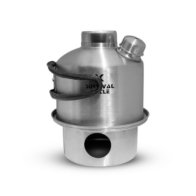 Stalowa Kuchenka czajnik turystyczny Survival Kettle Mini srebrna