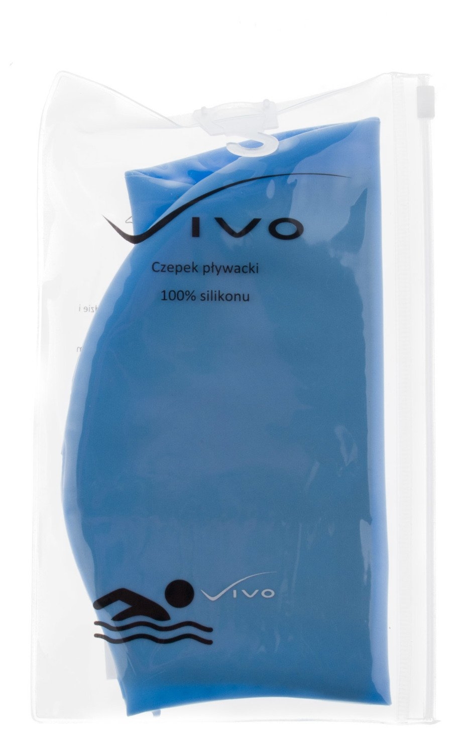 Czepek silikonowy Vivo B-1320 longhair niebieski