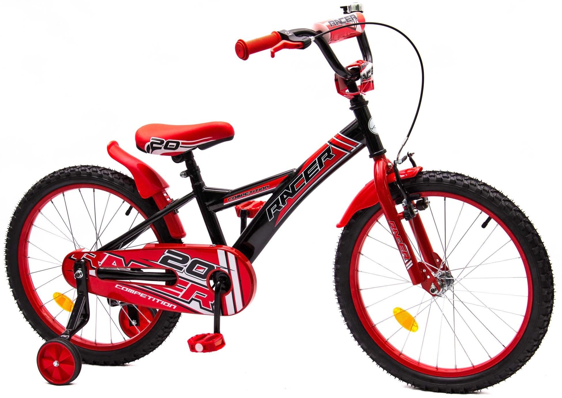 Rower dziecięcy RACER 20″ czarno-czerwony