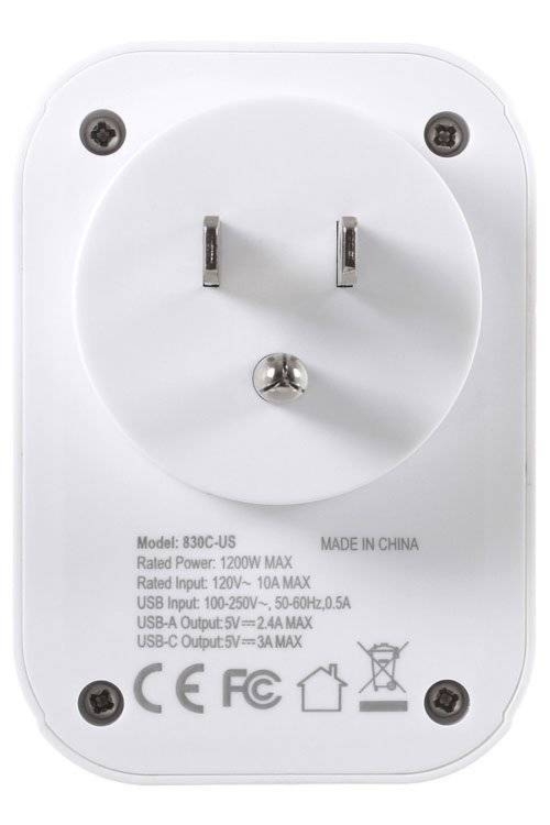 Adapter podróżny z USB i USB-C Ładowarka LIFEVENTURE WORLD TO US TRAVEL ADAPTOR