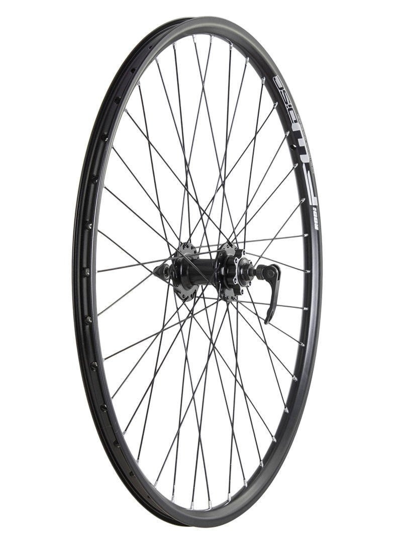 Koło przód 26″ piasta XMX-A291QF hamulec tarczowy, łożyska maszynowe, obręcz Rodi FW DISC czarna, szprychy czarne