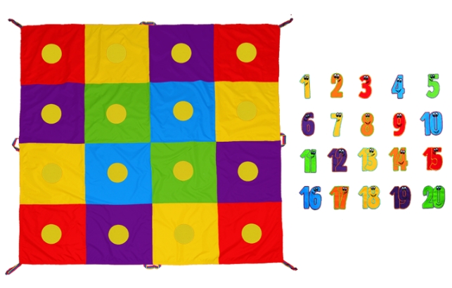 Image of Mata Animacyjna Edukacyjna kolorowa szachownica 2 x 2m + 20 elementów