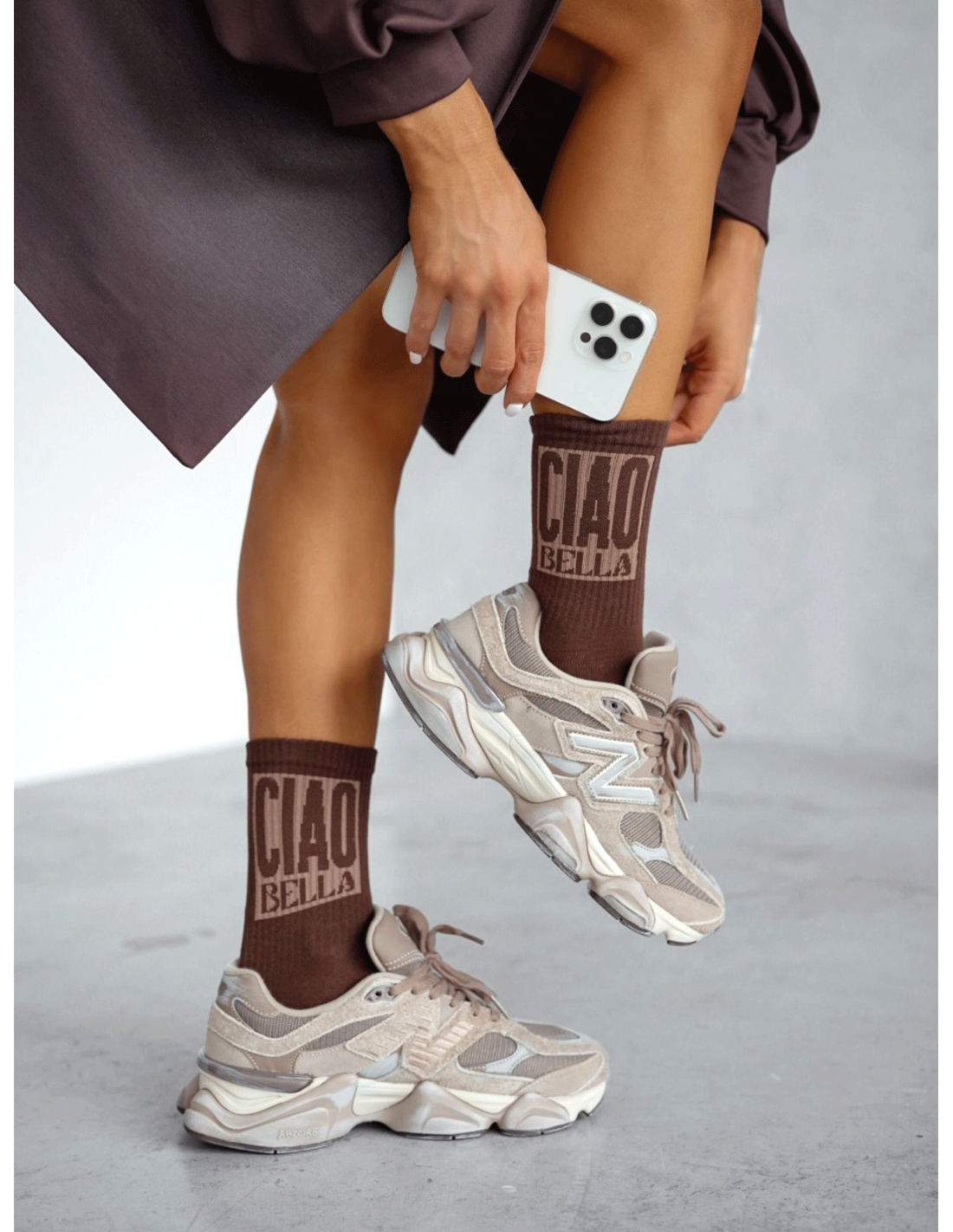 Skarpetki damskie CIAO BELLA - czekoladowe