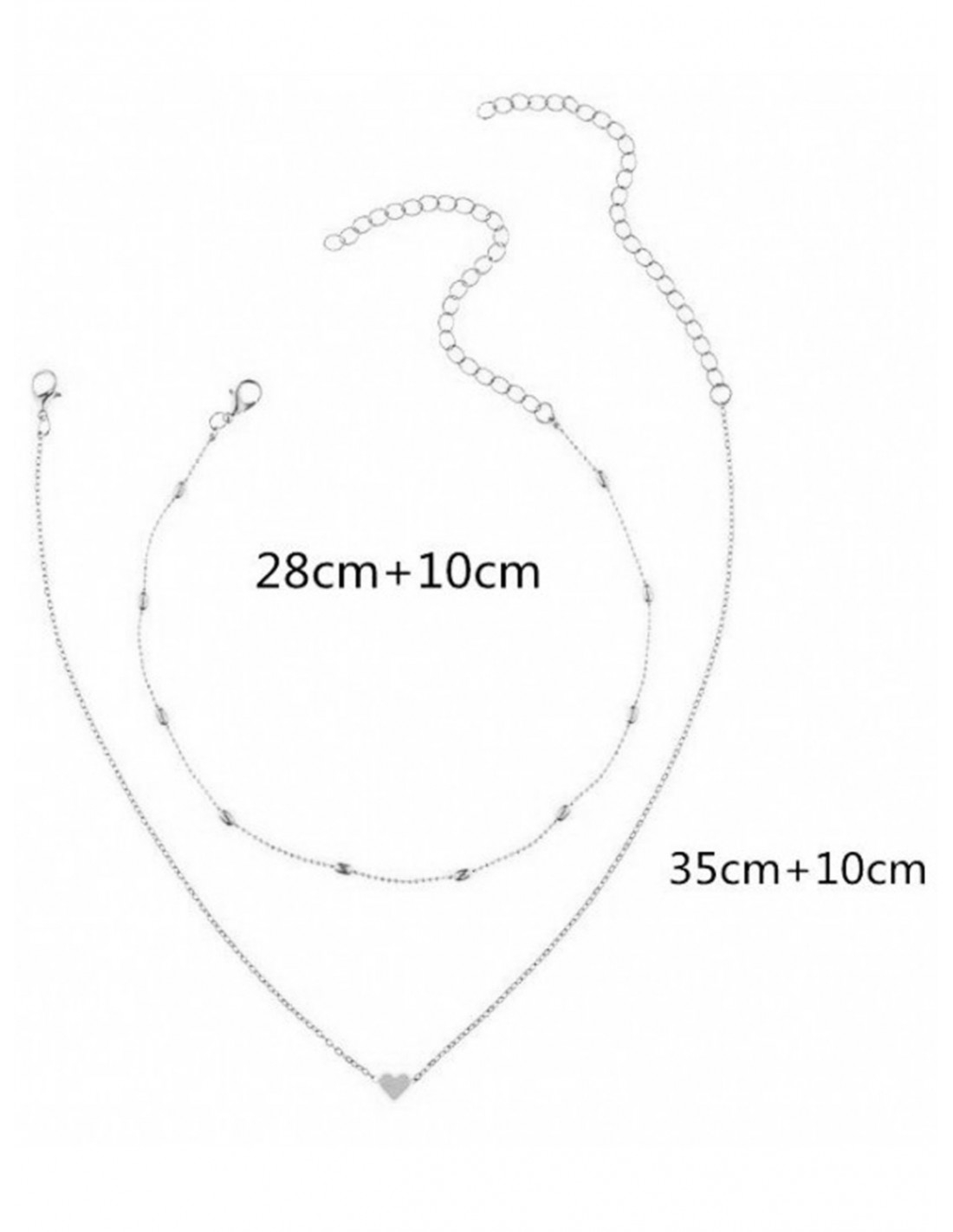 Delikatny naszyjnik choker 2w1 serce srebro