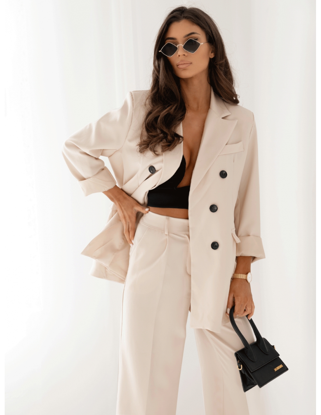 WP spodnie garniturowe  - beżowe