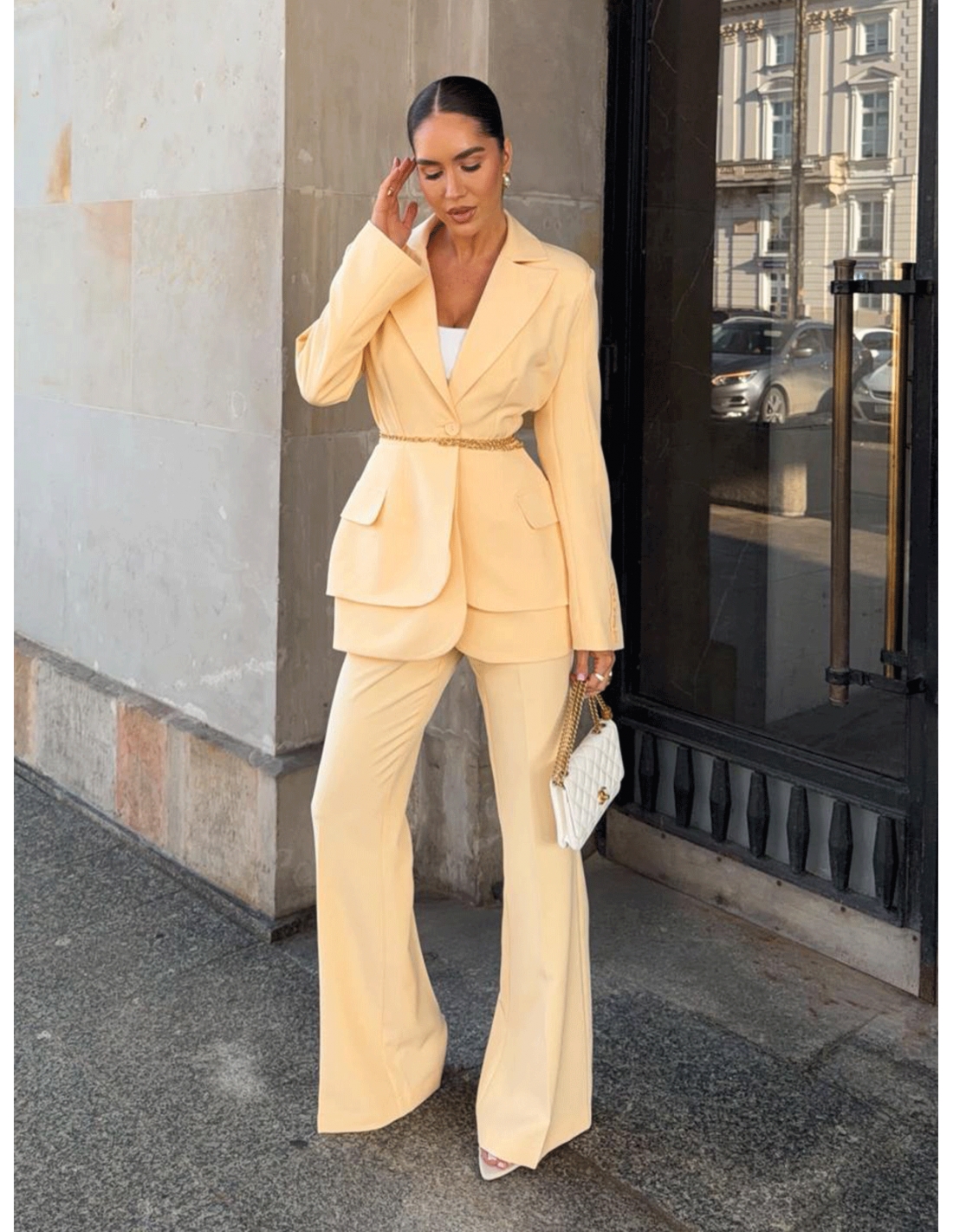 Eleganckie spodnie z kantem z wiskozy DONY - mango