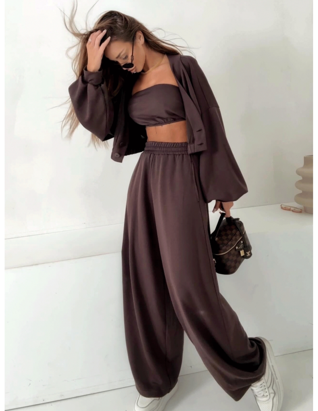 Wiskozowy komplet 3w1 YNEZ - czekoladowy