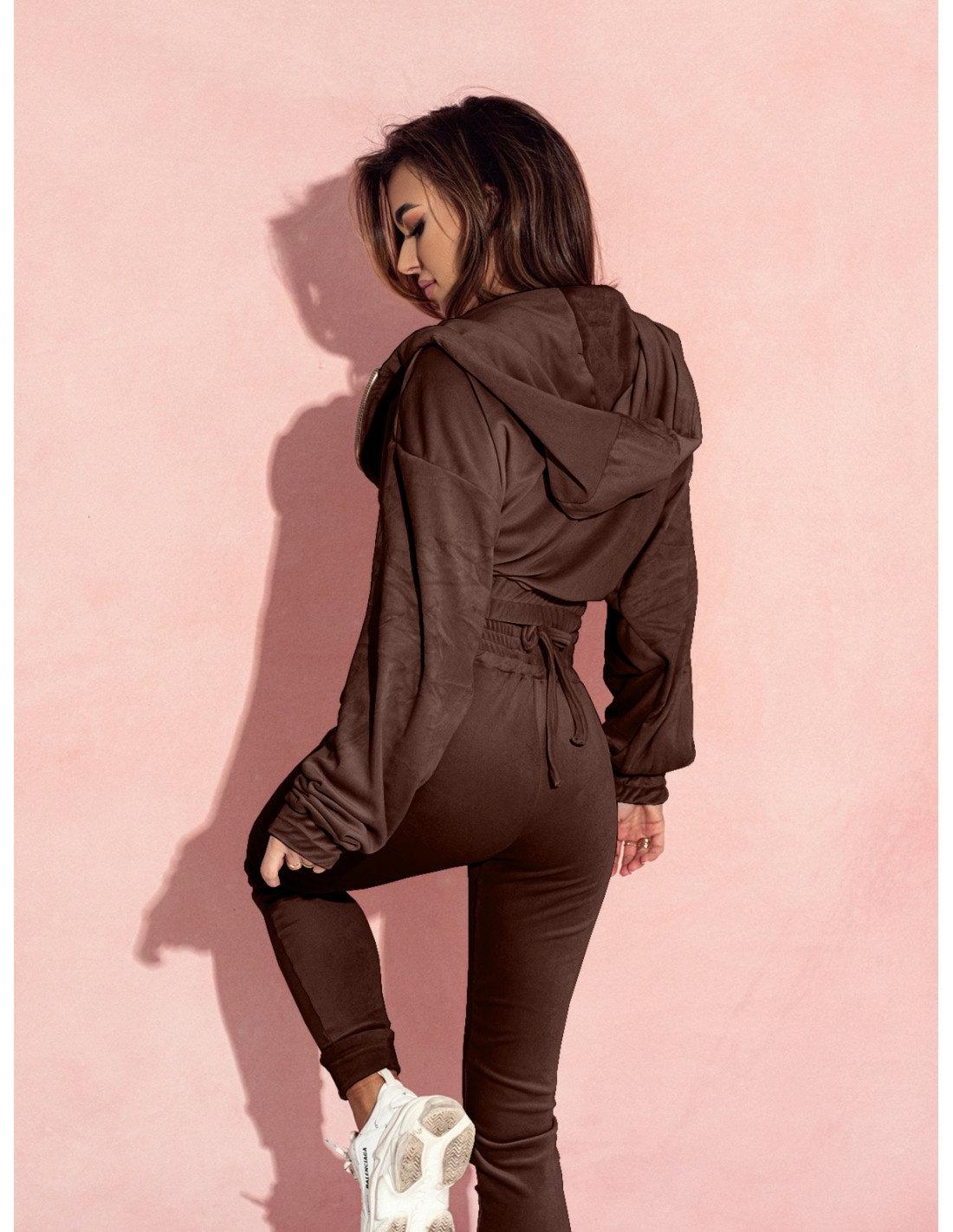 Welurowy komplet dresowy 3w1 LARS - czekoladowy