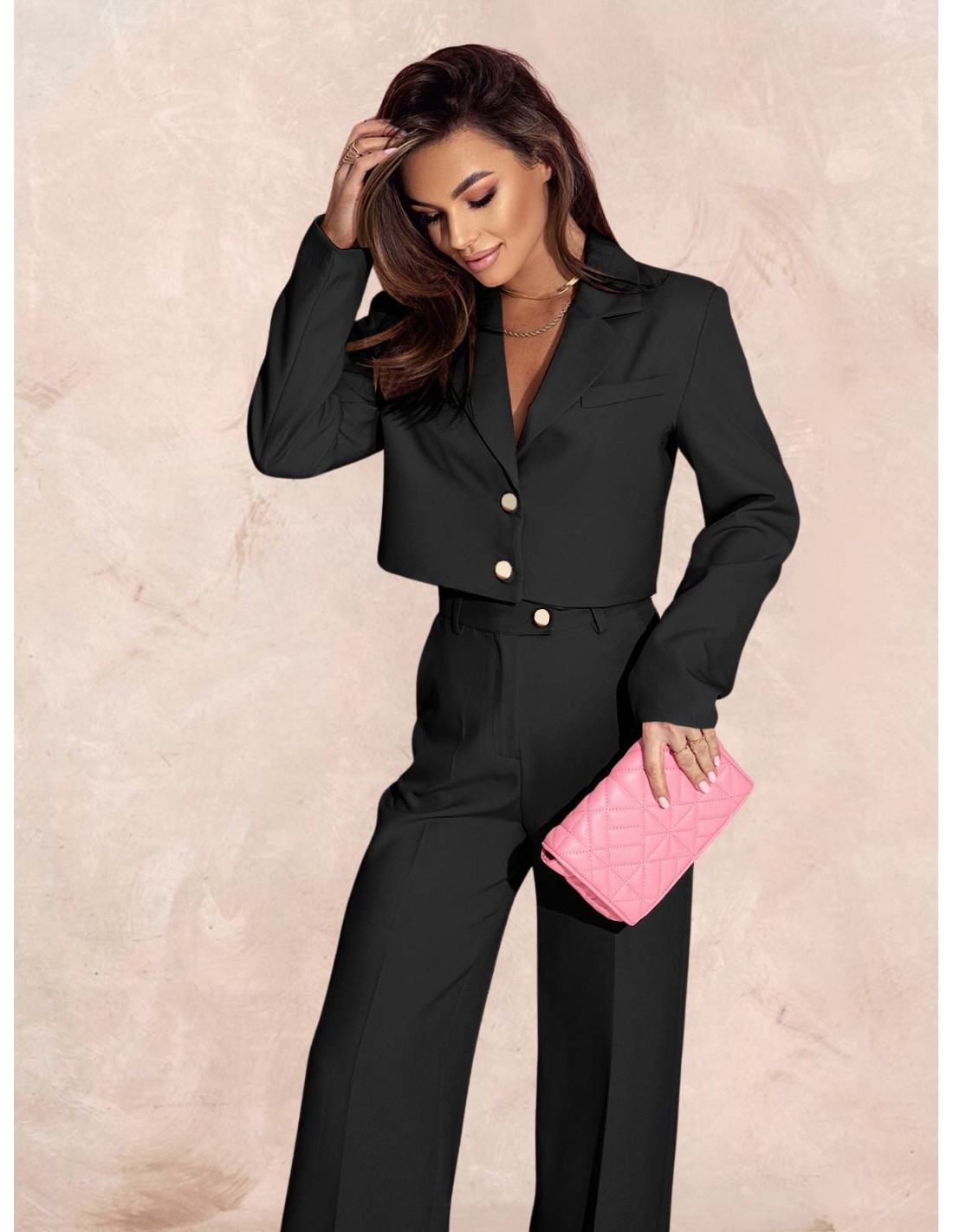 Garnitur z szerokimi spodniami YUKARI - czarny