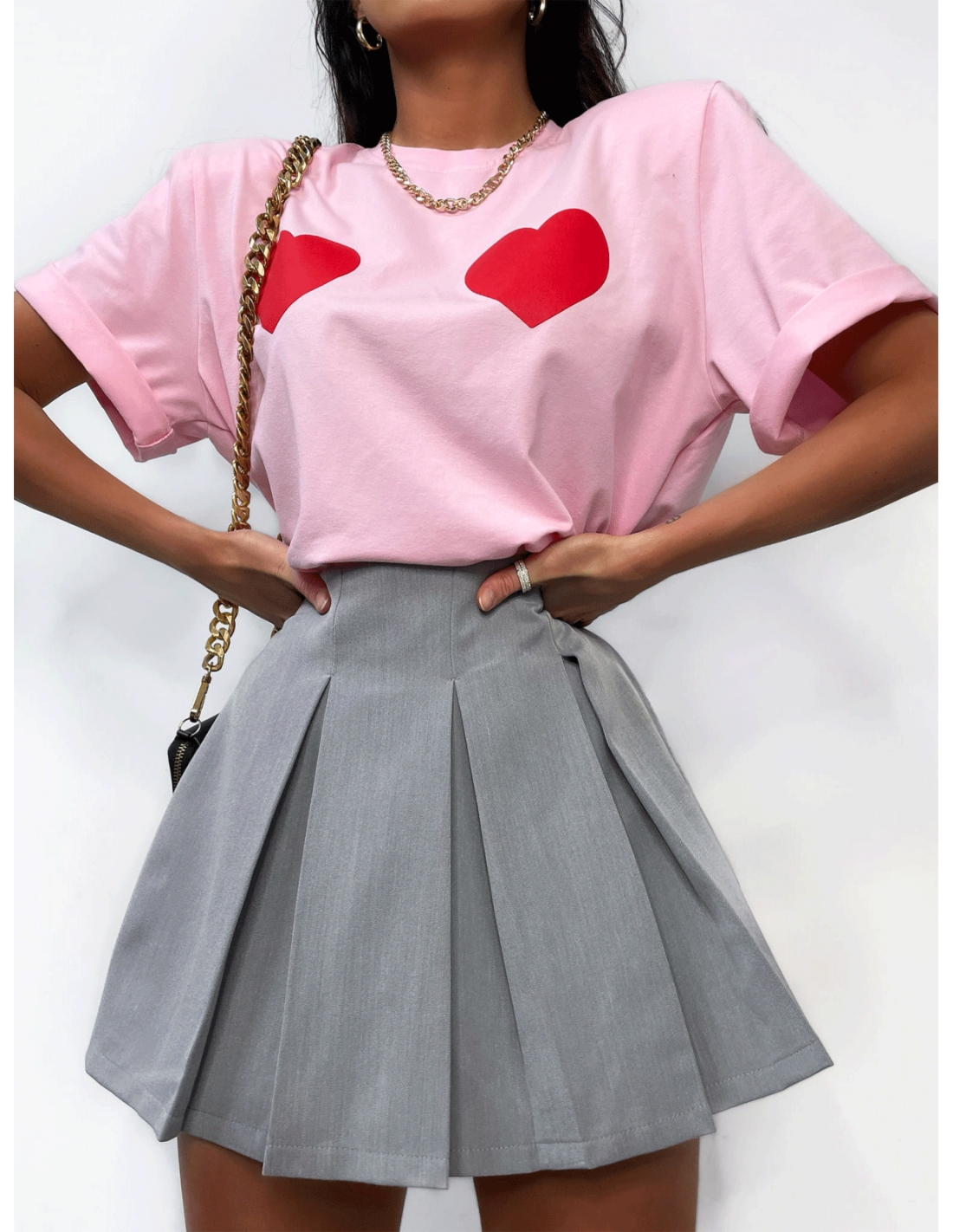 Plisowane spódnico-spodenki LOKA - szare