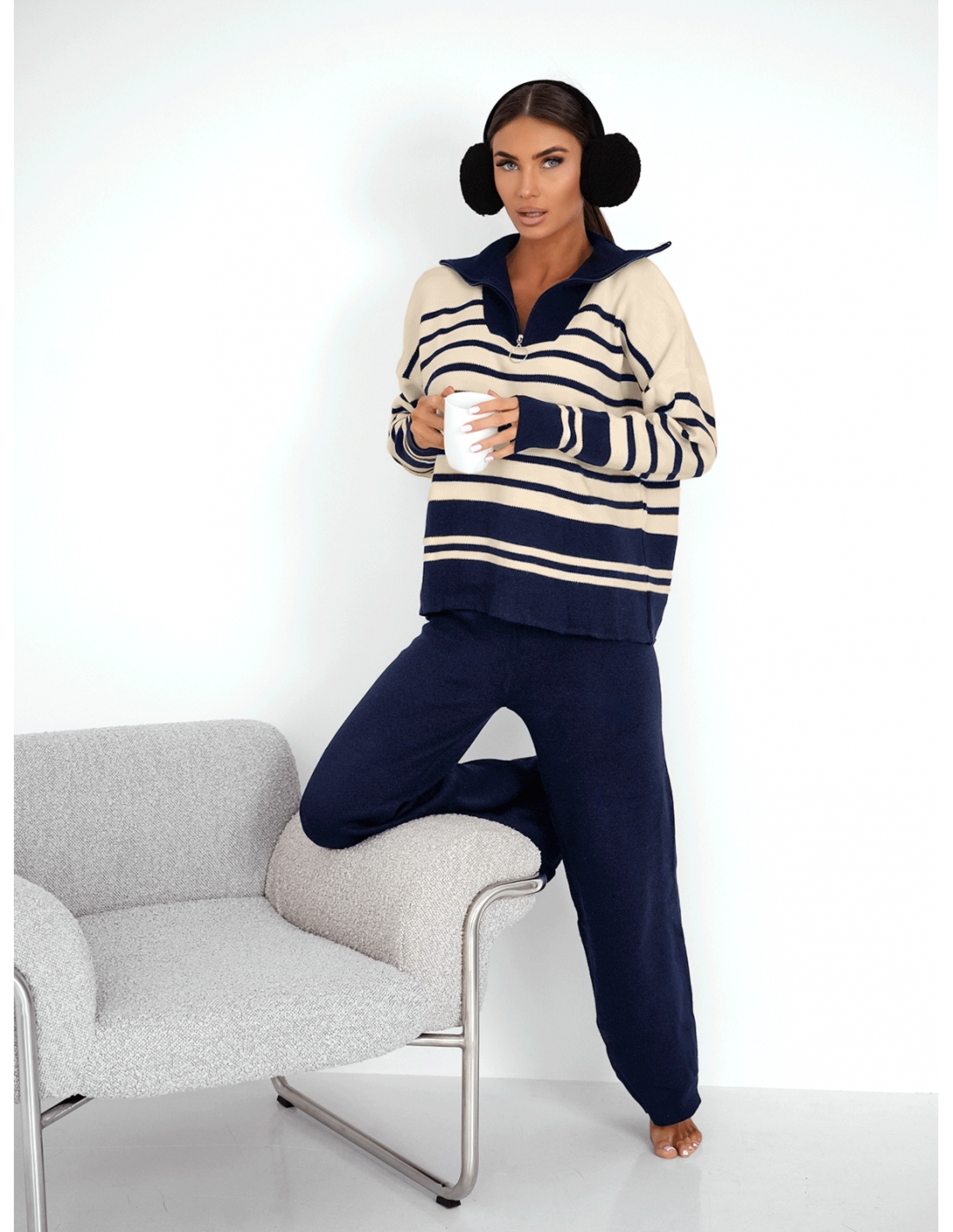 Komplet dzianinowy z szerokimi spodniami DAZJA - wzór 3