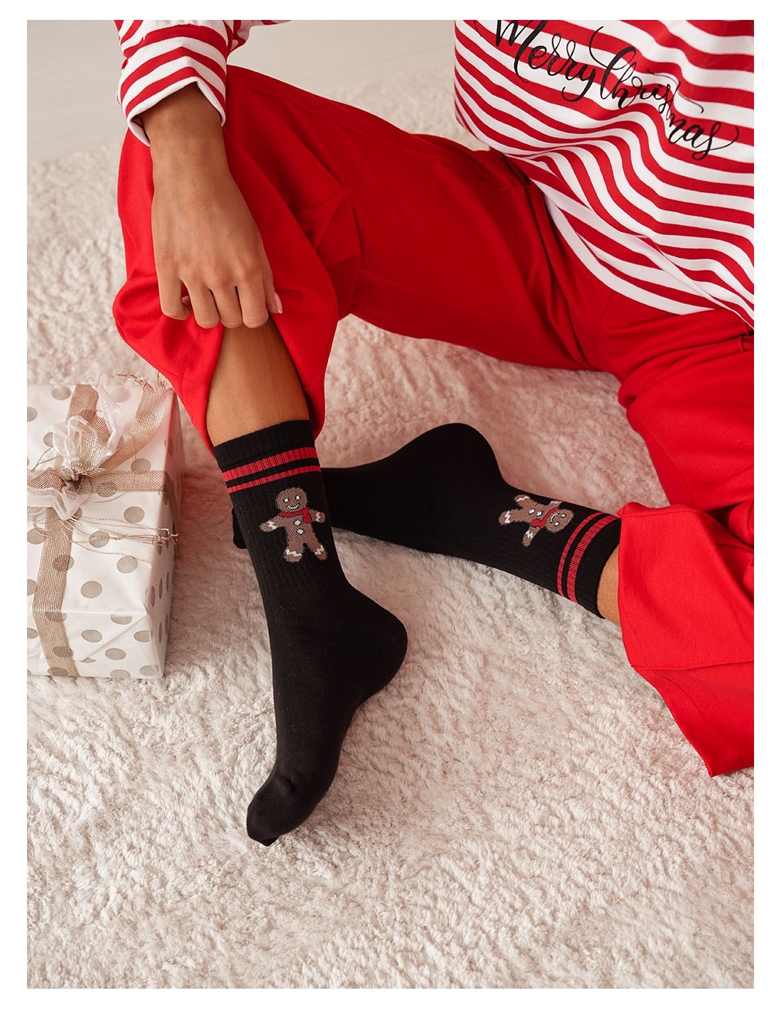 Skarpetki damskie świąteczne Duży Ciastek - wzór 2