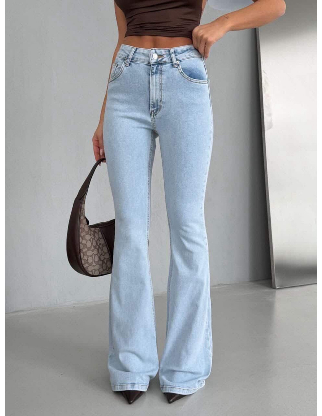 Spodnie jeansy dzwony ARION - jeans