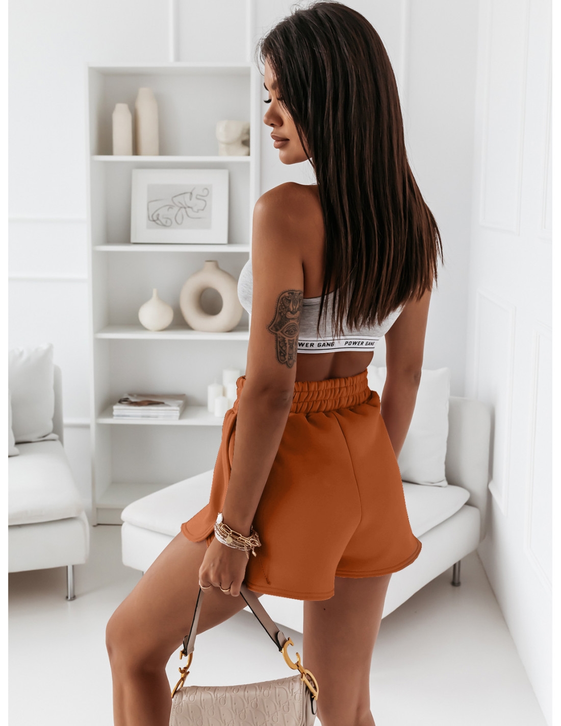 Wygodne spodenki dresowe ze ściągaczem IRIS - orange