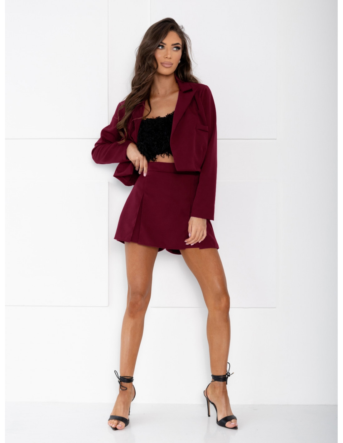 Komplet marynarka i spódnicospodnie LORIN - bordowy