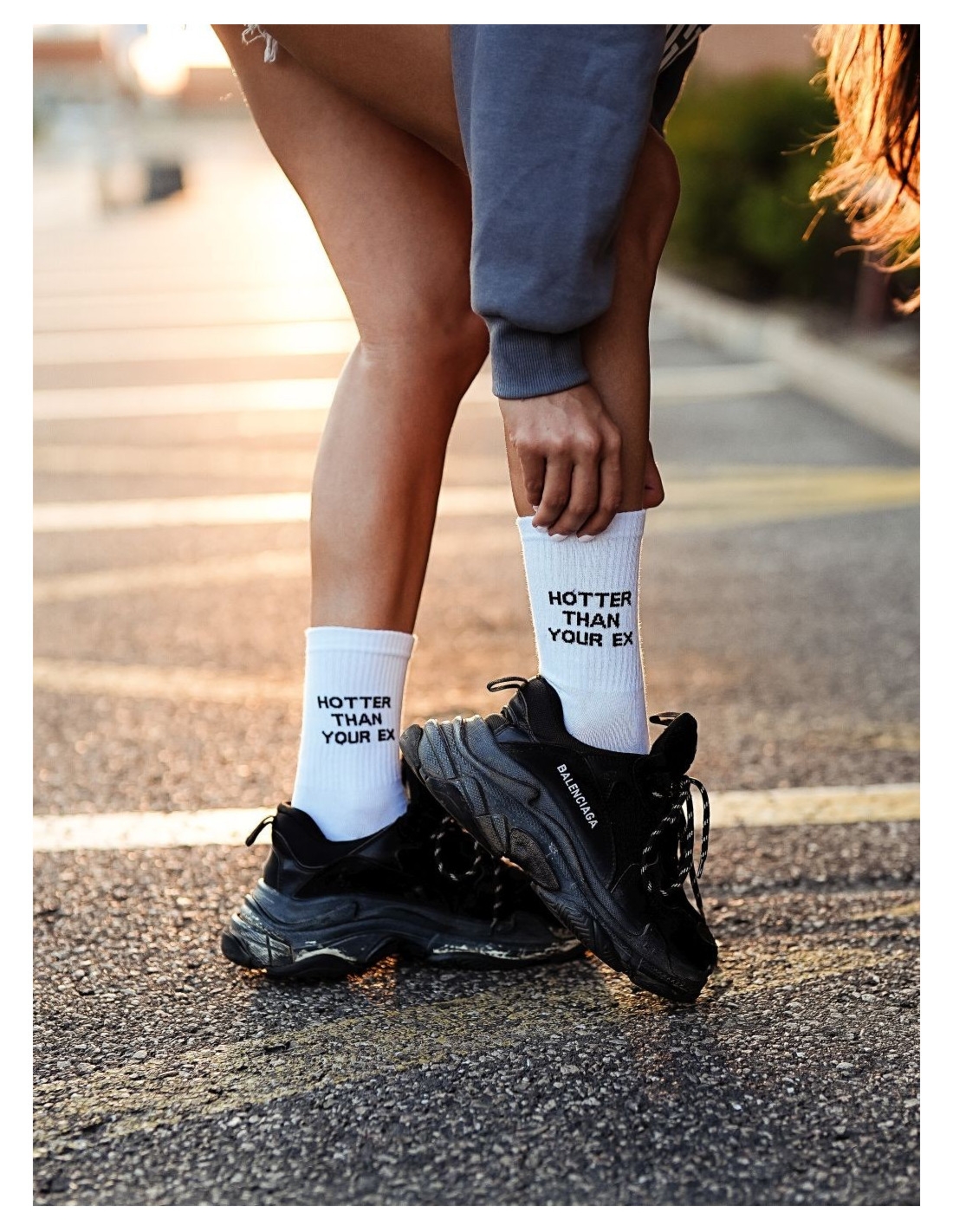 Skarpetki damskie HOTTER THAN YOUR EX - białe