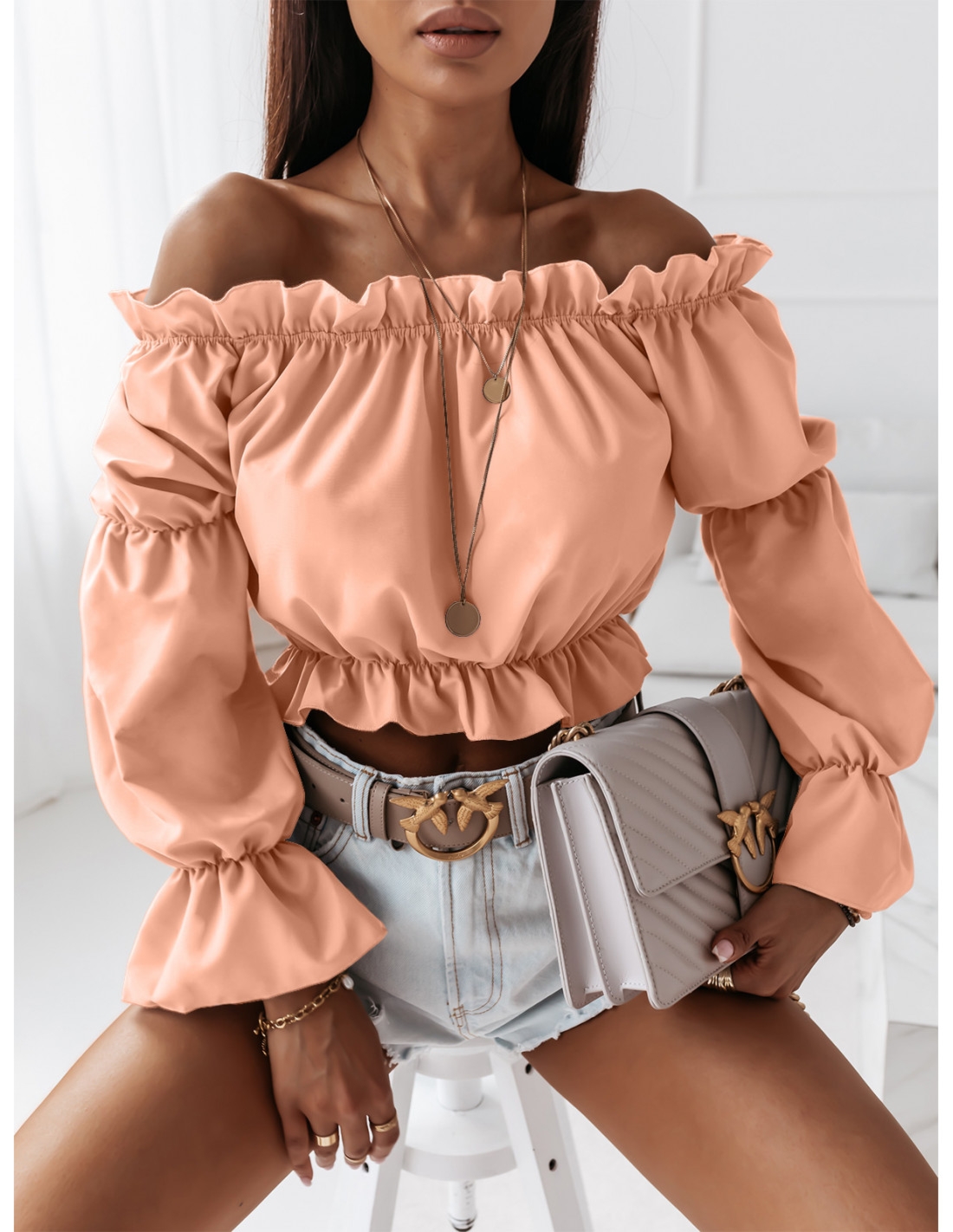 Seksowna bluzka hiszpanka DOLORES - brzoskwinia