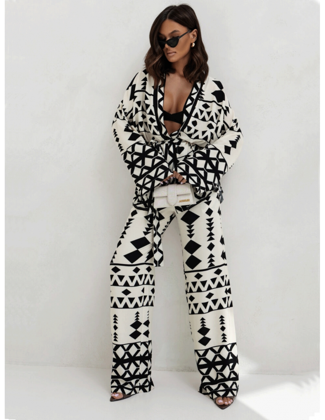 Stylowy komplet z wiskozy w print ALEXIS - wzór3