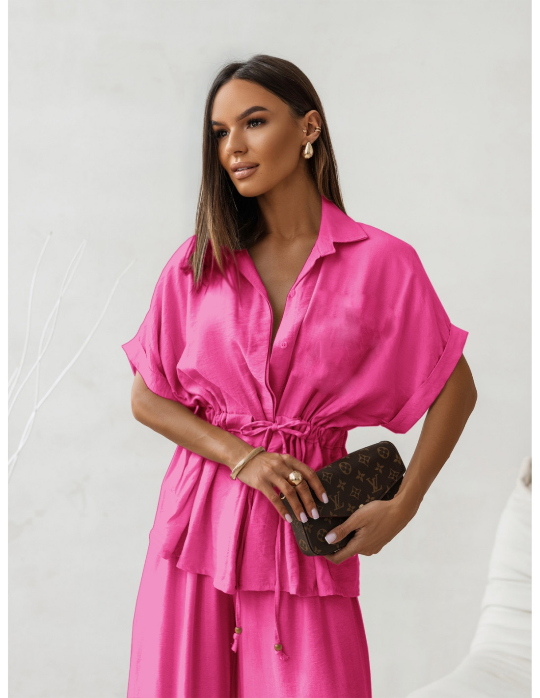 Wiskozowy komplet z szerokimi spodniami VELENA - fuskjowy