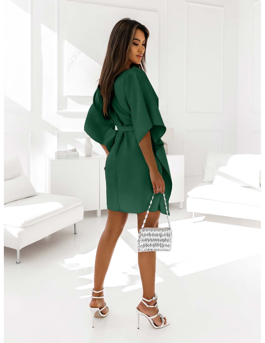 WP sukienka nietoperz - butelkowa zieleń