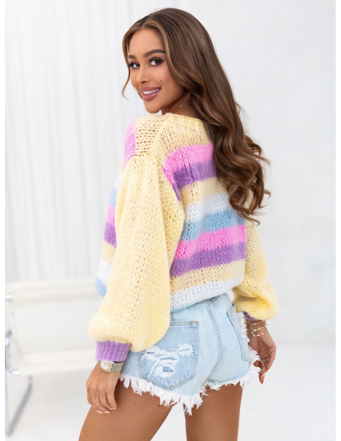 Pleciony sweter oversize CLASSY - wzór 4