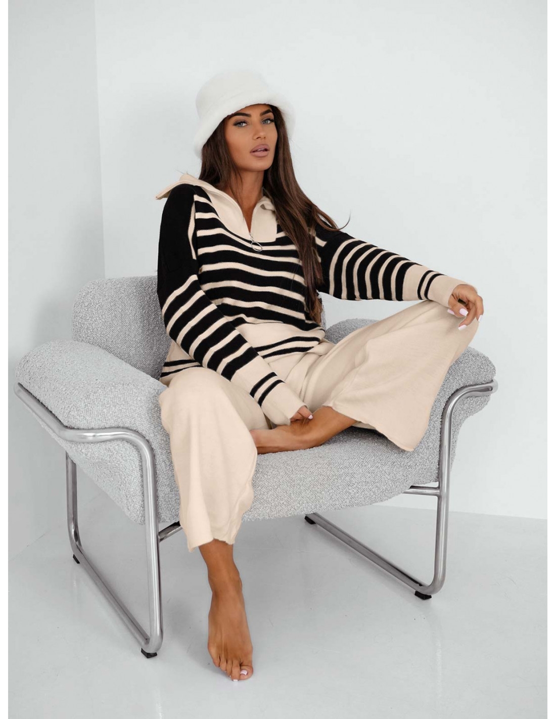 Komplet dzianinowy z szerokimi spodniami DAZJA - wzór 6