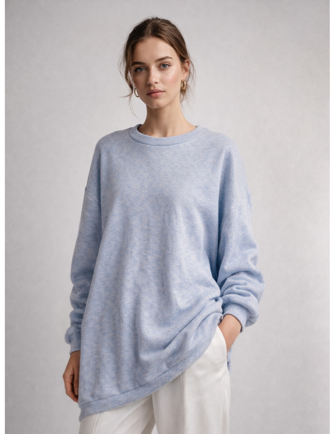 WP dzianinowy sweter oversize - błękitny